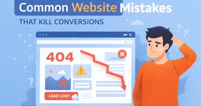 Frustrated business owner reviewing website analytics on laptop